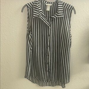 H&M Black and White Striped Sleeveless Top